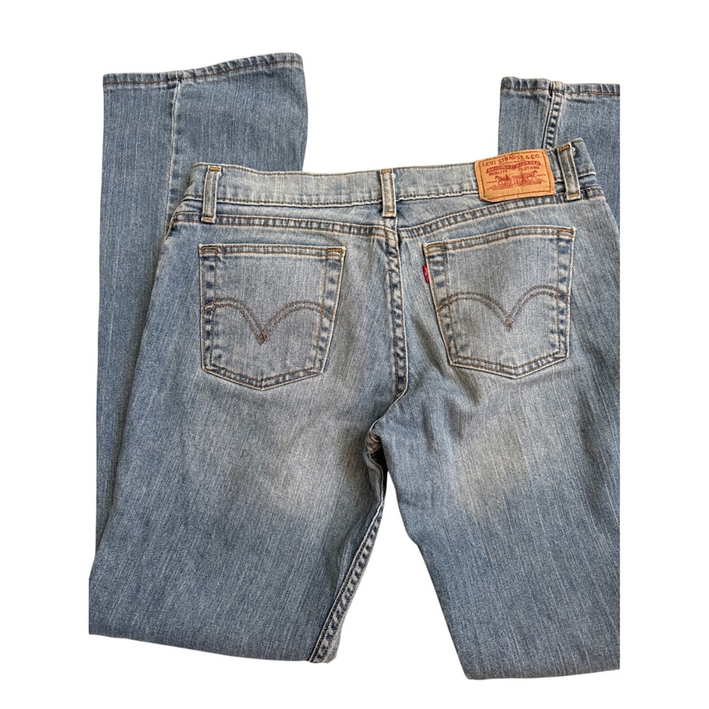 Levis 518 Superlow Boot Cut Jeans Light Wash Blue Denim Womens Size 9L 30x32